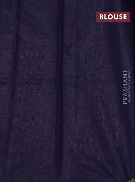 Navy Blue Pure Dupion Silk Saree