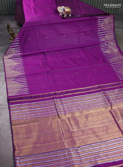 Purple Pure Dupion Silk Saree