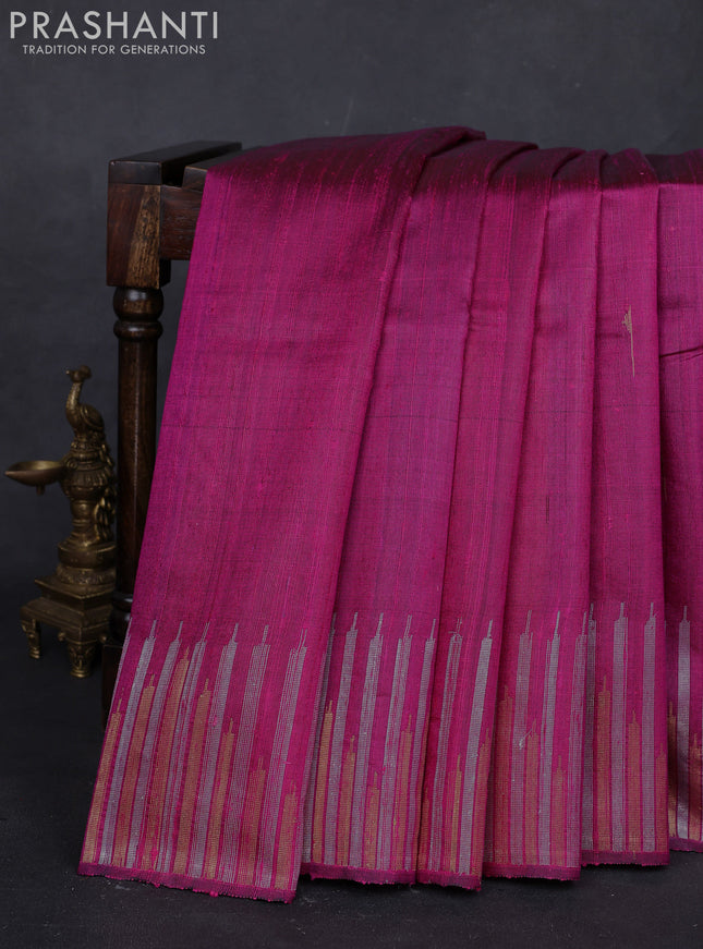 Pink Pure Dupion Silk Saree