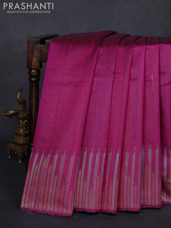 Pink Pure Dupion Silk Saree