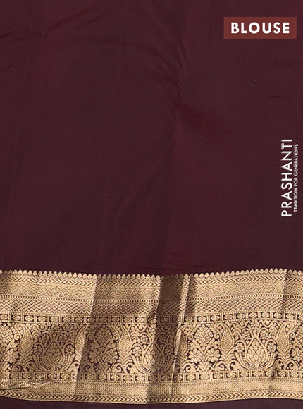 Mustard Yellow & Maroon Bangalori Silk - Buttas