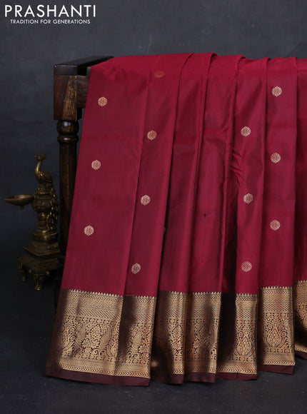 Maroon & Brown Bangalori Silk - Buttas