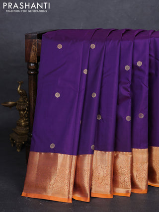 Purple & Orange Bangalori Silk - Buttas