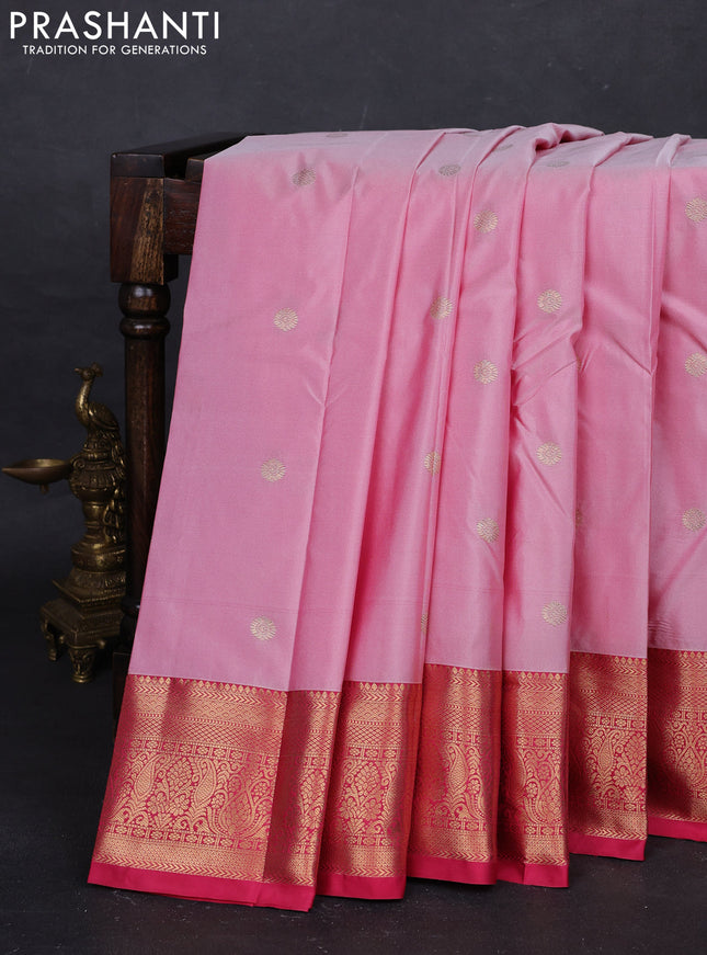 Light Pink & Pink Bangalori Silk - Buttas