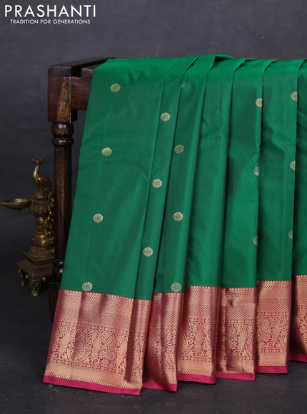 Green & Pink Bangalori Silk - Buttas
