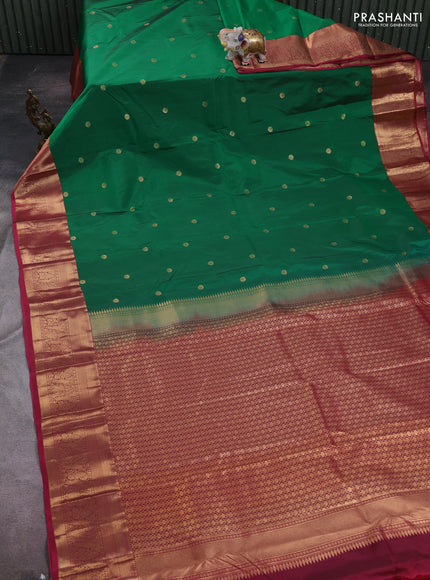 Green & Pink Bangalori Silk - Buttas