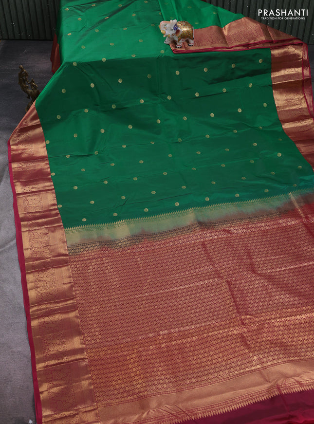Green & Pink Bangalori Silk - Buttas