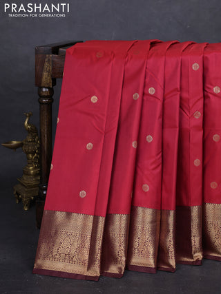 Red & Maroon Bangalori Silk - Buttas