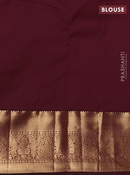 Mustard Yellow & Maroon Bangalori Silk - Buttas