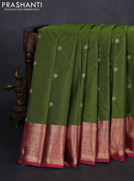 Green & Pink Bangalori Silk - Buttas