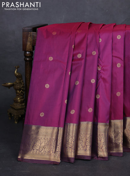Magenta Pink & Maroon Bangalori Silk - Buttas