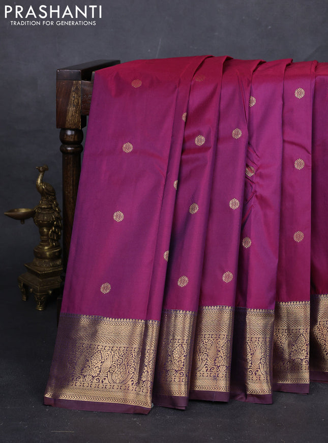 Magenta Pink & Maroon Bangalori Silk - Buttas