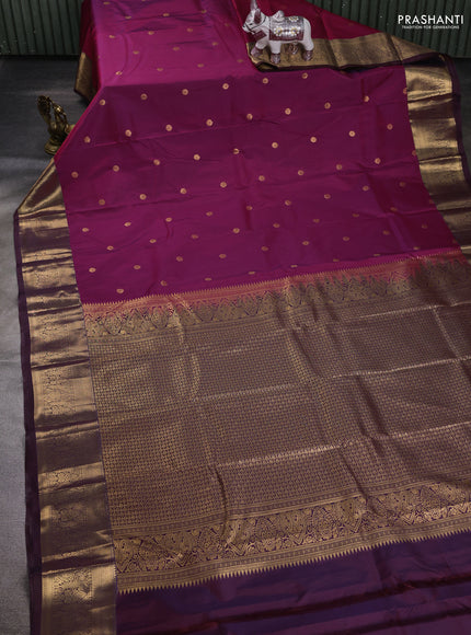 Magenta Pink & Maroon Bangalori Silk - Buttas