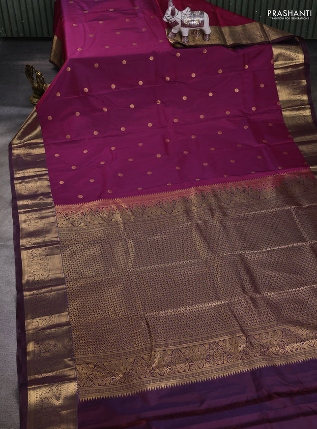 Magenta Pink & Maroon Bangalori Silk - Buttas