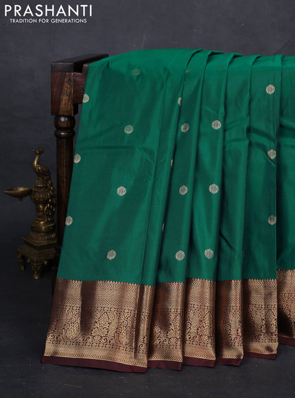 Green & Maroon Bangalori Silk - Buttas
