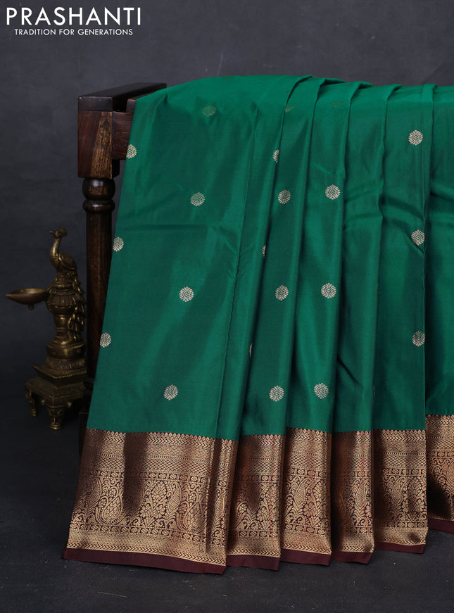 Green & Maroon Bangalori Silk - Buttas