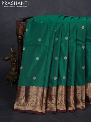 Green & Maroon Bangalori Silk - Buttas