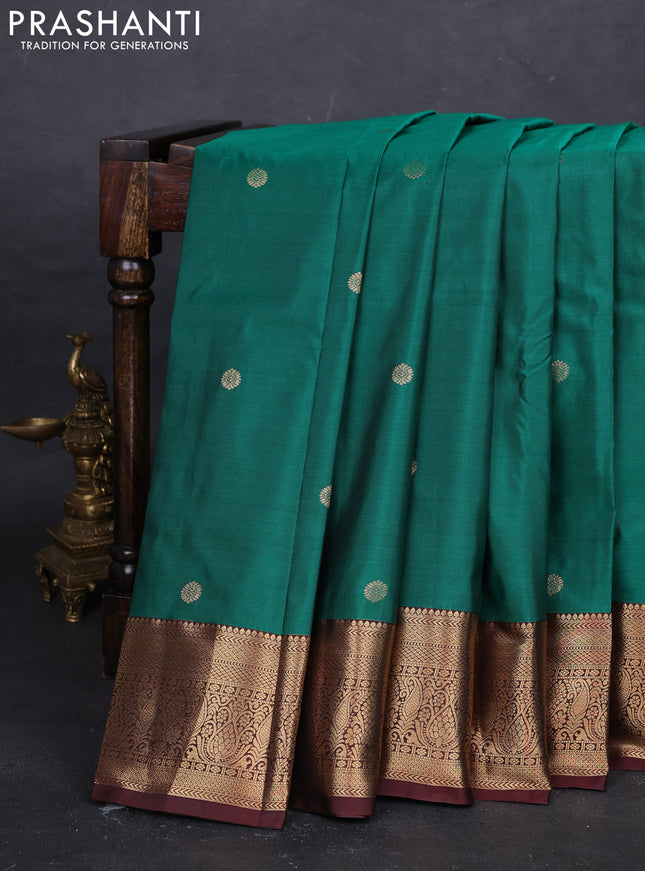 Green & Maroon Bangalori Silk - Buttas