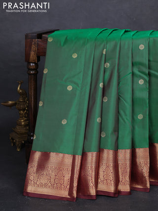 Green & Maroon Bangalori Silk - Buttas