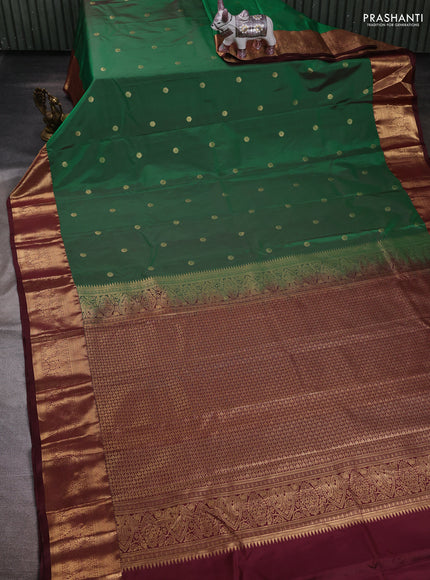 Green & Maroon Bangalori Silk - Buttas