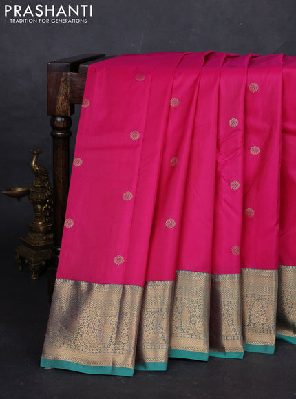 Pink & Green Bangalori Silk - Buttas