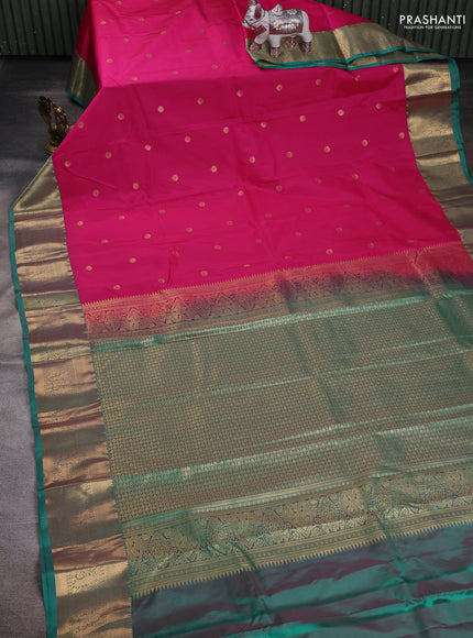 Pink & Green Bangalori Silk - Buttas