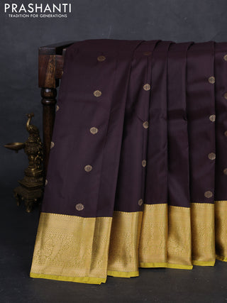 Wine & Yellow Bangalori Silk - Buttas
