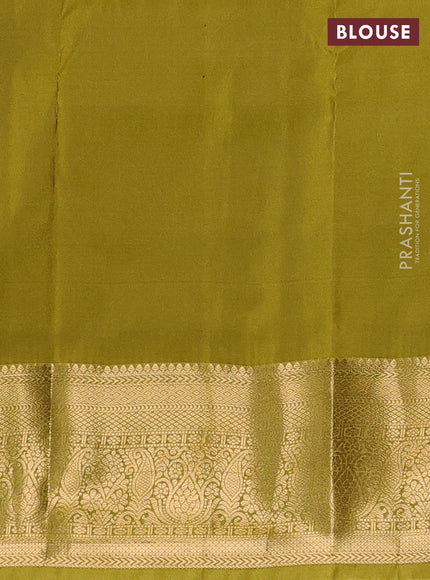 Wine & Yellow Bangalori Silk - Buttas