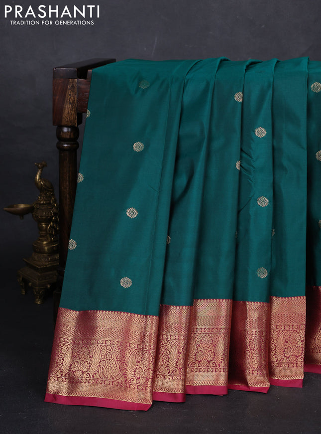 Green & Pink Bangalori Silk - Buttas