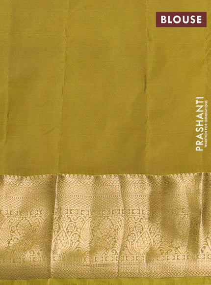Purple & Yellow Bangalori Silk - Buttas