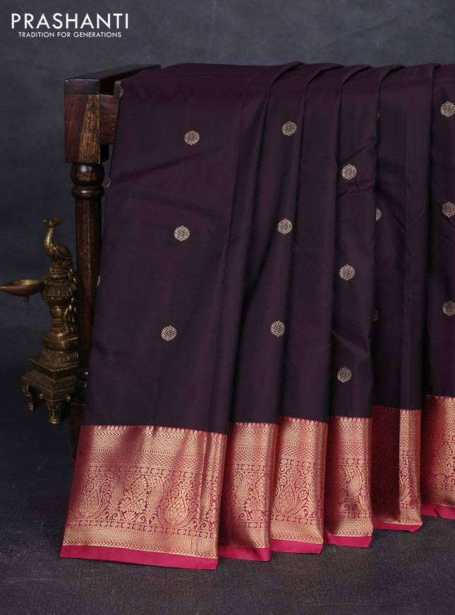 Wine & Pink Bangalori Silk - Buttas