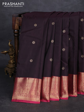 Wine & Pink Bangalori Silk - Buttas