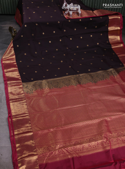 Wine & Pink Bangalori Silk - Buttas