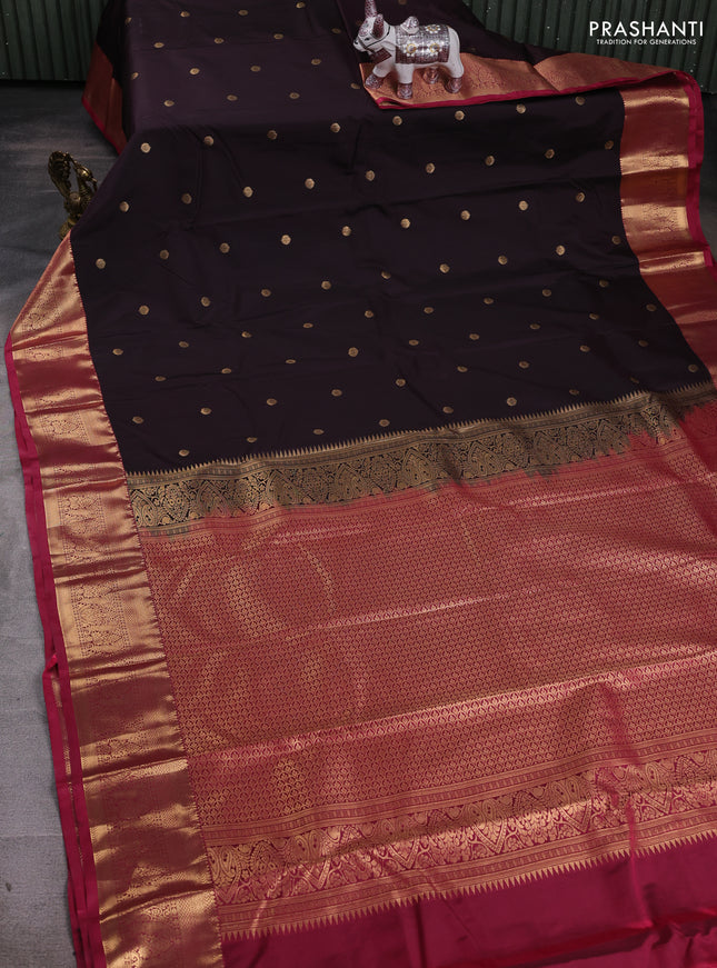 Wine & Pink Bangalori Silk - Buttas