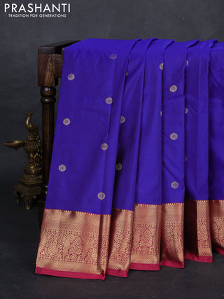Blue & Pink Bangalori Silk - Buttas