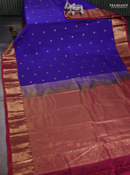 Blue & Pink Bangalori Silk - Buttas