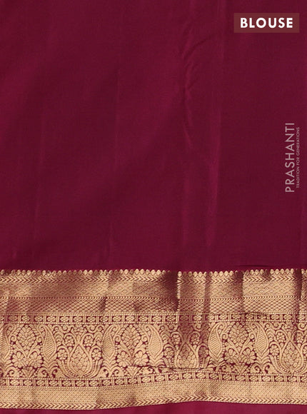 Bottle Green & Pink Bangalori Silk - Buttas