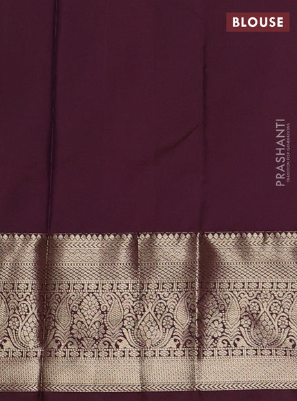 Mustard Yellow & Wine Bangalori Silk - Buttas