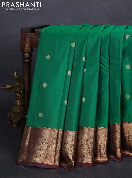 Green & Brown Bangalori Silk - Buttas