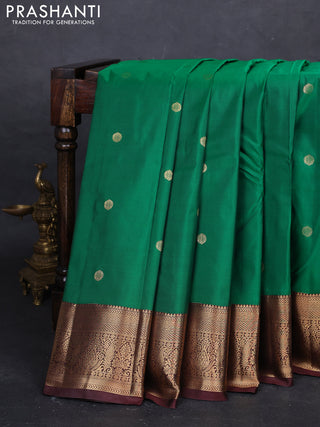 Green & Brown Bangalori Silk - Buttas