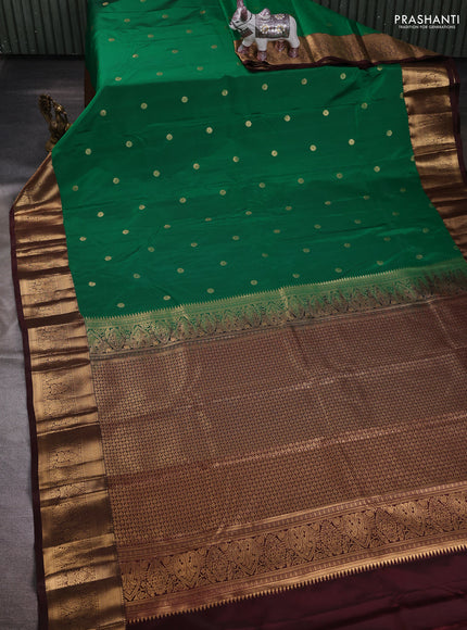 Green & Brown Bangalori Silk - Buttas