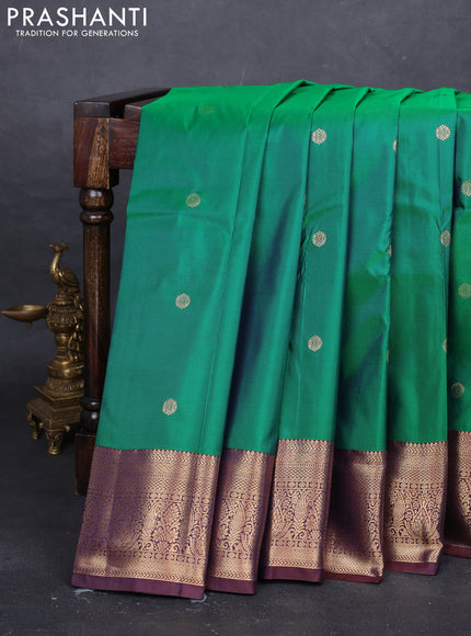 Green & Maroon Bangalori Silk - Buttas