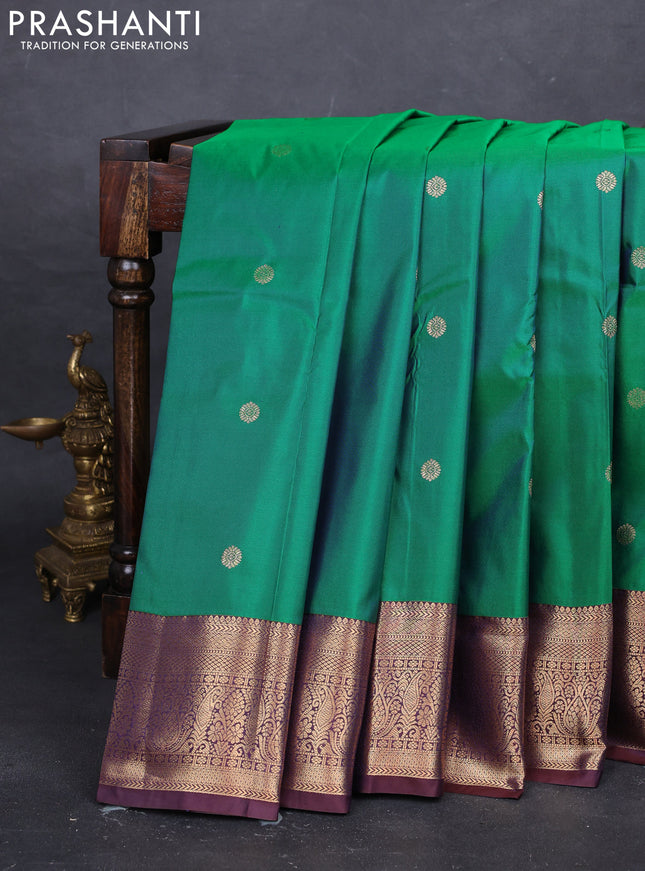 Green & Maroon Bangalori Silk - Buttas