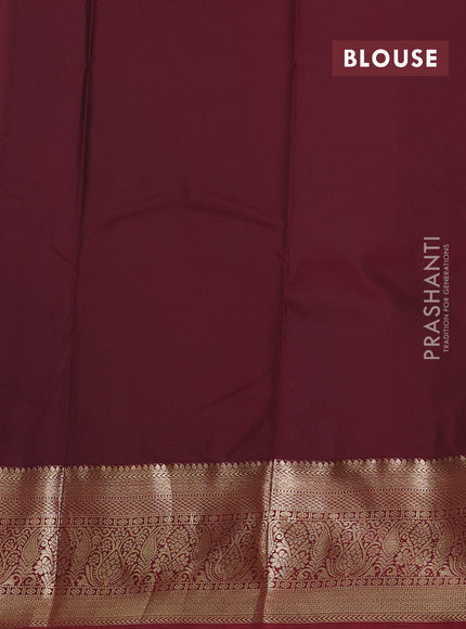 Elaichi Green & Maroon Bangalori Silk - Buttas