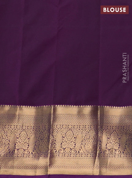 Bottle Green & Purple Bangalori Silk - Buttas