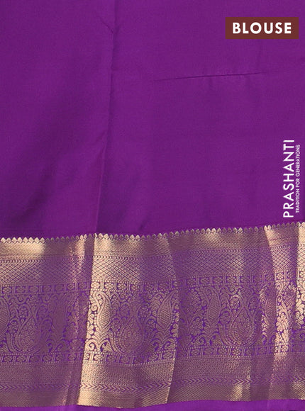 Bottle Green & Purple Bangalori Silk - Buttas
