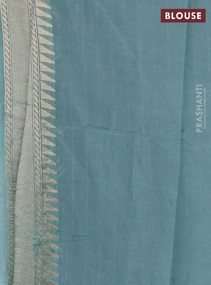 Violet & Teal Blue Kosa Jamdani Silk Saree