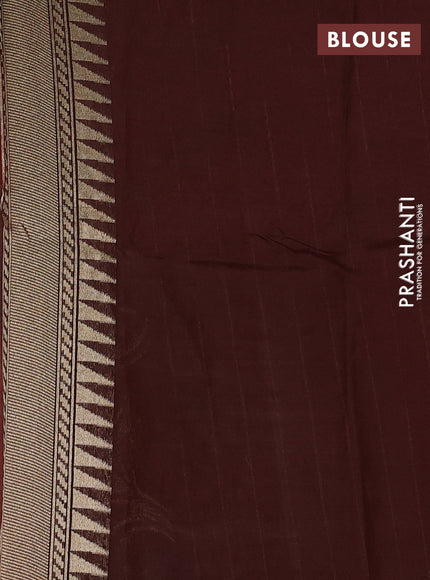 Orange & Coffee Brown Kosa Jamdani Silk Saree