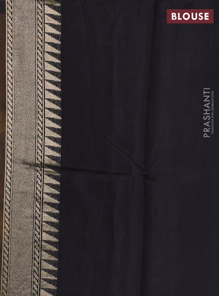 Yellow & Black Kosa Jamdani Silk Saree