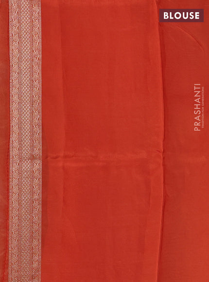 Coffee Brown & Orange Kosa Jamdani Silk Saree